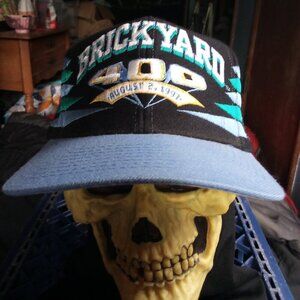 Deadstock Vintage Logo Athletic Brickyard 400 Diamond Cut Snap Hat Cap